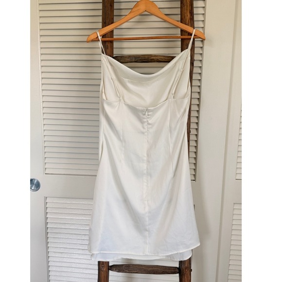 Urban Outfitters Satin Slip Dress Cowl Neck Sleeveless Mini Dress  size L - Picture 3 of 4